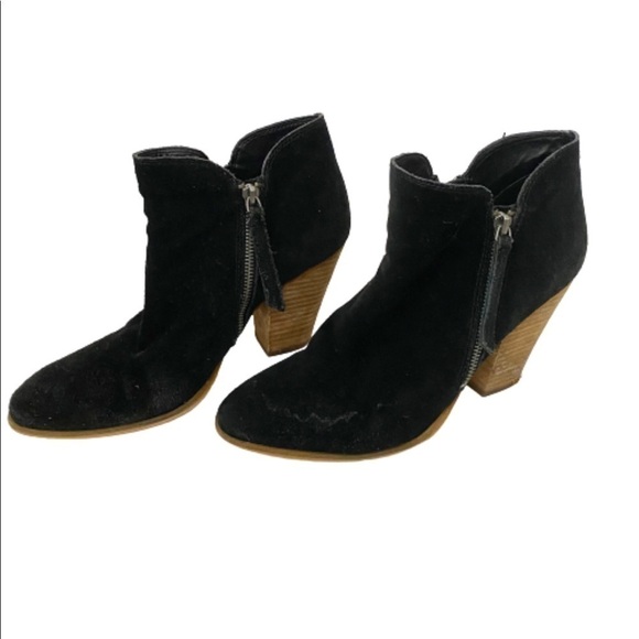 Dolce Vita Double Zipper Black Jaida Suede Booties - Picture 1 of 10